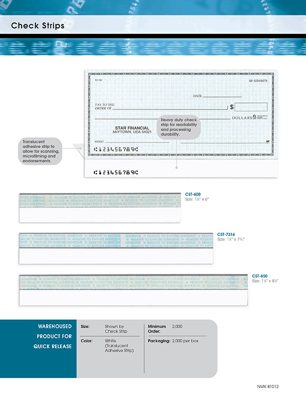 Check 21 – General Financial Supply